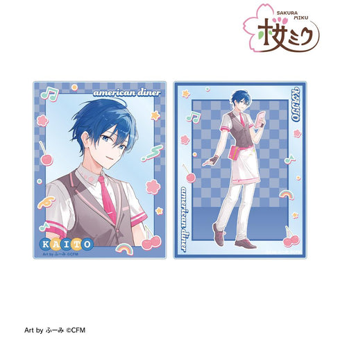 『桜ミク』描き下ろし KAITO アメリカンダイナーver. Art by ふーみ アクリルカード2枚セット