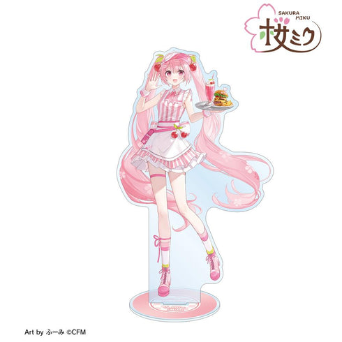 『桜ミク』描き下ろし 桜ミク アメリカンダイナーver. Art by ふーみ BIGアクリルスタンド