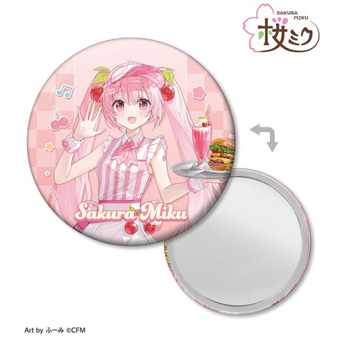 『桜ミク』描き下ろし 桜ミク アメリカンダイナーver. Art by ふーみ 缶ミラー