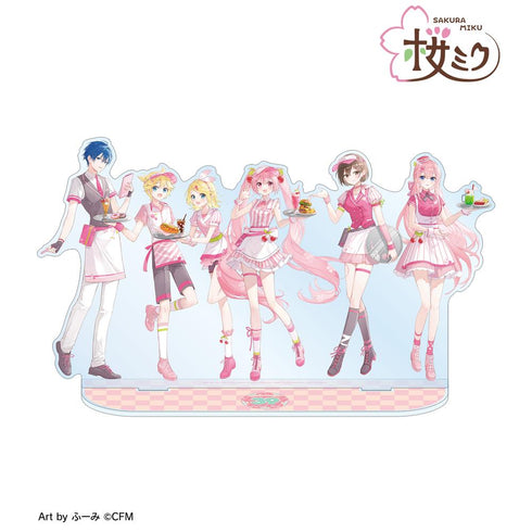 『桜ミク』描き下ろし 集合 アメリカンダイナーver. Art by ふーみ BIGアクリルスタンド
