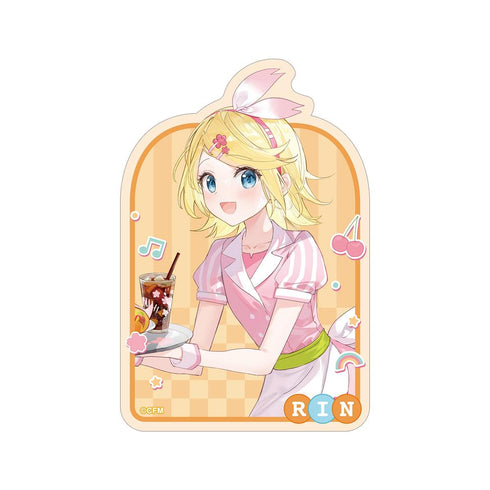 『桜ミク』描き下ろし 鏡音リン アメリカンダイナーver. Art by ふーみ ダイカットステッカー