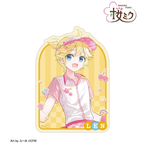 『桜ミク』描き下ろし 鏡音レン アメリカンダイナーver. Art by ふーみ ダイカットステッカー