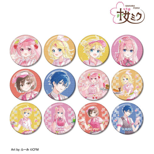 『桜ミク』描き下ろし アメリカンダイナーver. Art by ふーみ トレーディンググリッター缶バッジ(単位/BOX)