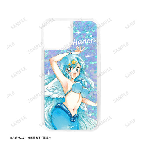 『ぴちぴちピッチ』花森ぴんく先生 描き下ろし 波音 羽を纏ったマーメイドver. グリッターiPhoneケース