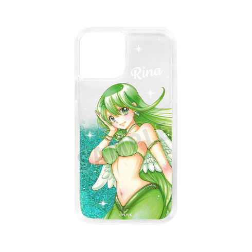 『ぴちぴちピッチ』花森ぴんく先生 描き下ろし リナ 羽を纏ったマーメイドver. グリッターiPhoneケース