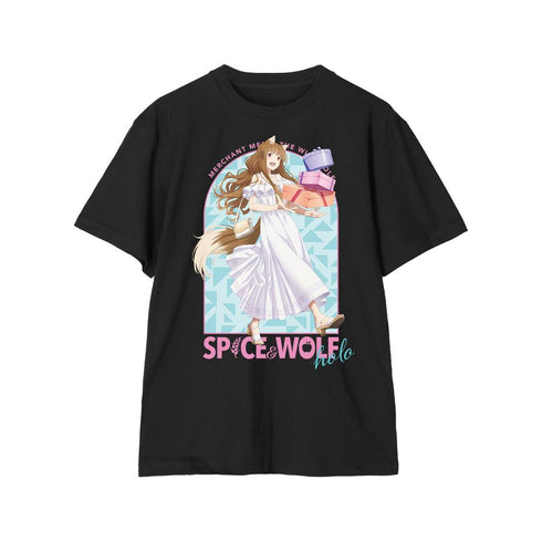 『狼と香辛料 MERCHANT MEETS THE WISE WOLF』描き下ろし ホロ キレイめファッションでお買い物ver. Tシャツメンズ