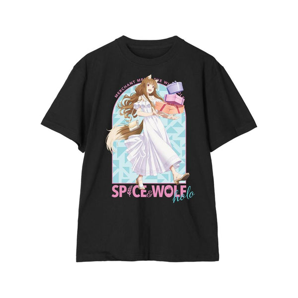 『狼と香辛料 MERCHANT MEETS THE WISE WOLF』描き下ろし ホロ キレイめファッションでお買い物ver. Tシャツレディース【202607再販】