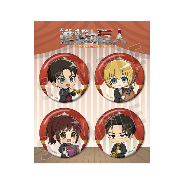『進撃の巨人』ちびキャラ ジャズver. 缶バッジ4個セット ver.A