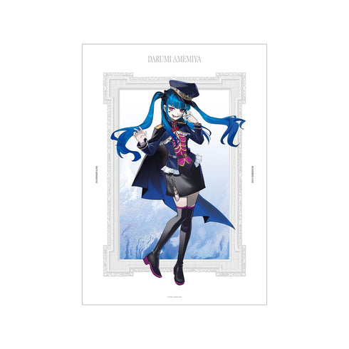 "HUNDRED LINE -Final Defense Academy-" Illustration by Karasu BTK: Taemi Amemiya (Military Ver.) A3 Matte Poster - Collaboration with Karaoke Tetsujin