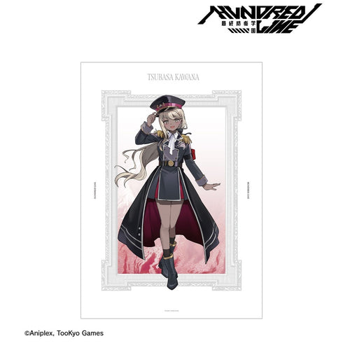 "HUNDRED LINE -Final Defense Academy-" Illustration by Karasu BTK: Tsubasa Kawanami (Military Ver.) A3 Matte Poster - Collaboration with Karaoke Tetsujin