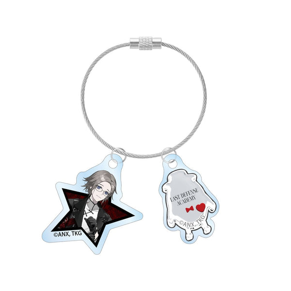 『HUNDRED LINE -最終防衛学園-』REOさんイラスト 蒼月衛人 チャイナパンクver. 2連ワイヤーアクリルキーホルダー POP UP SHOP in マルイ