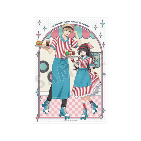 『薫る花は凛と咲く』描き下ろし 紬 凛太郎&和栗薫子 アメリカンダイナーver. A3マット加工ポスター