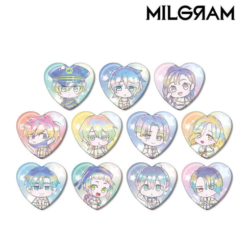 『MILGRAM -ミルグラム-』トレーディング デフォルメAni-Art KAWAII label ハート型缶バッジ(単位/BOX)