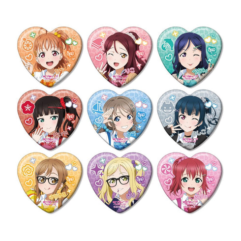 『ラブライブ!サンシャイン!!』描き下ろし ギャル制服ver. トレーディングハート型缶バッジ(単位/BOX)