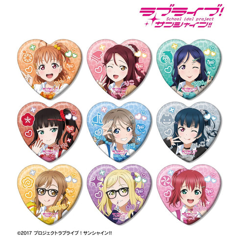 『ラブライブ!サンシャイン!!』描き下ろし ギャル制服ver. トレーディングハート型缶バッジ(単位/BOX)
