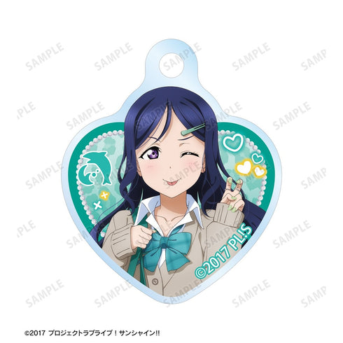 『ラブライブ!サンシャイン!!』描き下ろし 松浦果南 ギャル制服ver. 2連ワイヤーアクリルキーホルダー