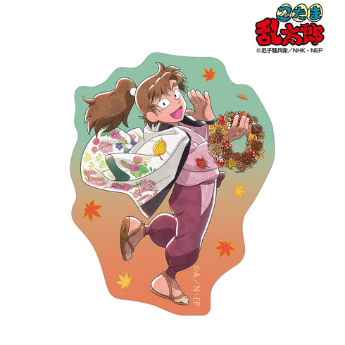 『忍たま乱太郎』描き下ろし 善法寺伊作 AKIBIYORIの段 in HANA・BIYORI ver. ミニダイカットステッカー
