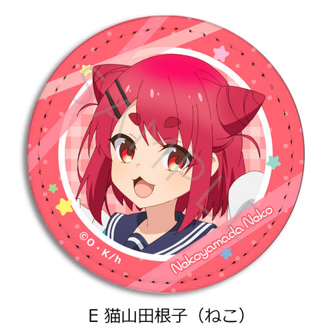 『しかのこのこのここしたんたん』レザーバッジ E 猫山田根子(ねこ)