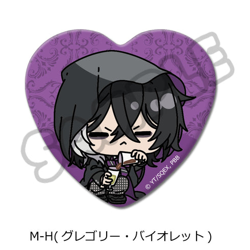 『黒執事 -寄宿学校編-』ハート型缶バッジ M-H グレゴリー・バイオレット