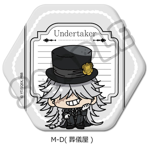 『黒執事 -寄宿学校編-』六角形缶バッジ M-D 葬儀屋