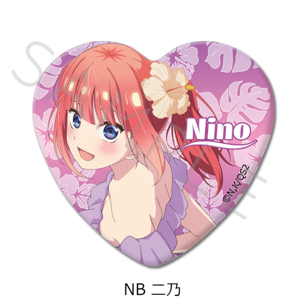 『五等分の花嫁*』ハート型缶バッジ NB 二乃