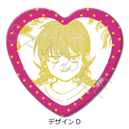『雷雷雷』ハート型缶バッジ D