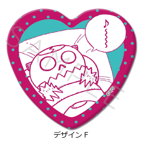 『雷雷雷』ハート型缶バッジ F
