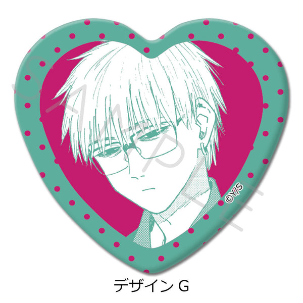 『雷雷雷』ハート型缶バッジ G