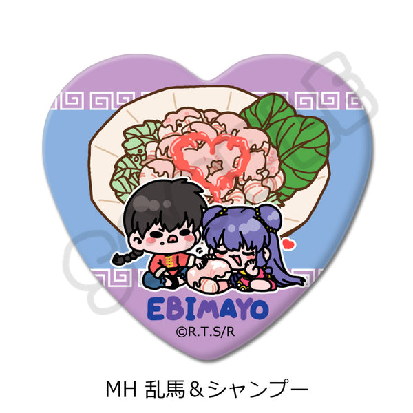 『らんま1/2』第2弾 ハート型缶バッジ MH 乱馬&シャンプー