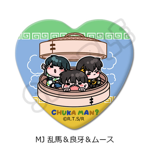 『らんま1/2』第2弾 ハート型缶バッジ MJ 乱馬&良牙&ムース