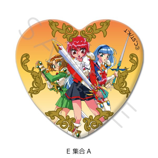 『魔法騎士レイアース』ハート型缶バッジ E 集合A