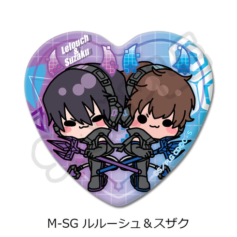 『コードギアス 反逆のルルーシュ』第2弾 ハート型缶バッジ M-SG ルルーシュ&スザク