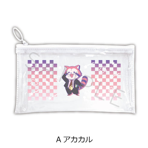 『あらいぐま カルカル団』フラットクリアポーチ A アカカル