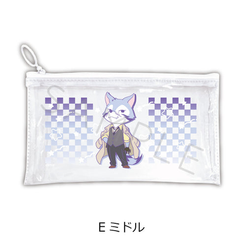 『あらいぐま カルカル団』フラットクリアポーチ E ミドル