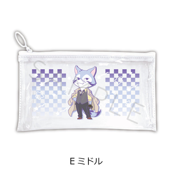 『あらいぐま カルカル団』フラットクリアポーチ E ミドル