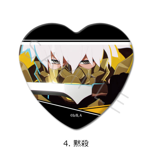 『TO BE HERO X』ハート型缶バッジ 4 黙殺