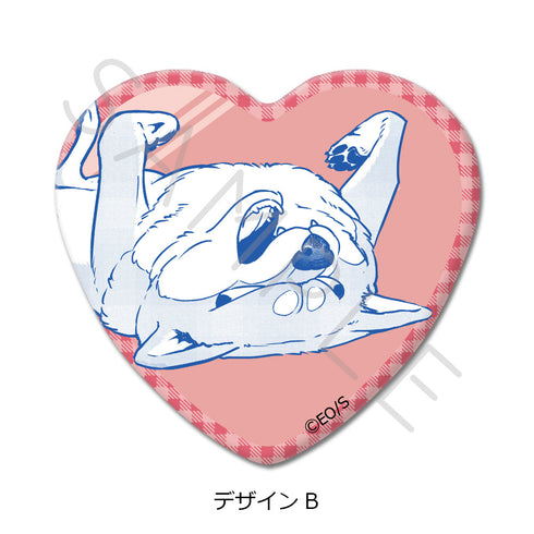 『シバつき物件』ハート型缶バッジ デザインB