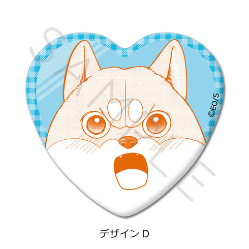 『シバつき物件』ハート型缶バッジ デザインD