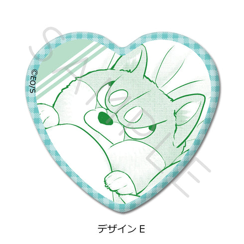 『シバつき物件』ハート型缶バッジ デザインE