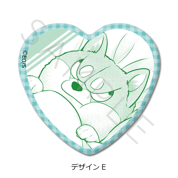 『シバつき物件』ハート型缶バッジ デザインE