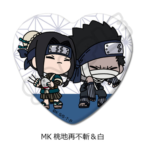 『NARUTO-ナルト-』ハート型缶バッジ MK 桃地再不斬&白