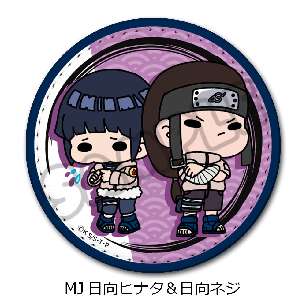 NARUTO ザラスト　キャラポップストア　缶バッジ　ナルト　ヒナタ NARUTO-ナルト-』レザーバッジ(丸形) MJ 日向ヒナタ&日向ネジ