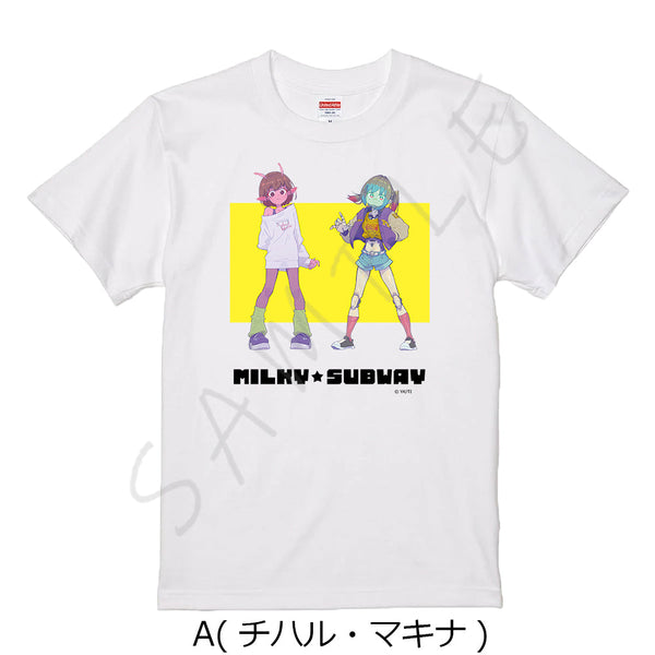 『銀河特急 ミルキー☆サブウェイ』Tシャツ A チハル・マキナ ホワイト Lサイズ