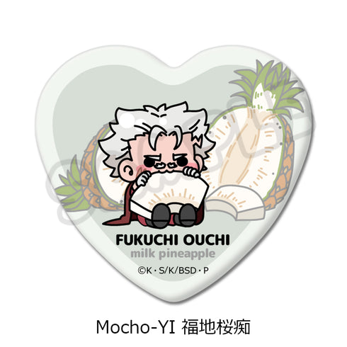 "Literary Masters: Stray Dogs" 7th Series Heart-Shaped Pin Badge: Mocho-YI (Sakuchi Fukuchi)