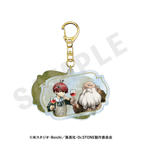"Dr. STONE" Sliding Acrylic Keychain: Conversation Ver. (Kaseki & Joel)