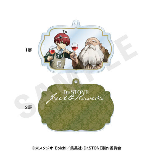"Dr. STONE" Sliding Acrylic Keychain: Conversation Ver. (Kaseki & Joel)