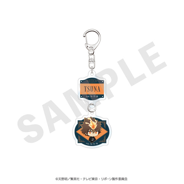 『家庭教師ヒットマンREBORN!』ミニキャラ 2連アクリルキーホルダー ブラックニットコーデver.(沢田 綱吉)