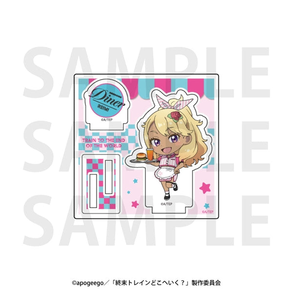 『終末トレインどこへいく?』ミニアクリルスタンド 描き起こしデフォルメ「アメリカンダイナー!」久賀玲実