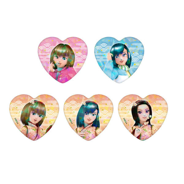 『オシャレ魔女 ラブ and ベリー』ハート型ホロ缶バッジ(ランダム)【BOX】