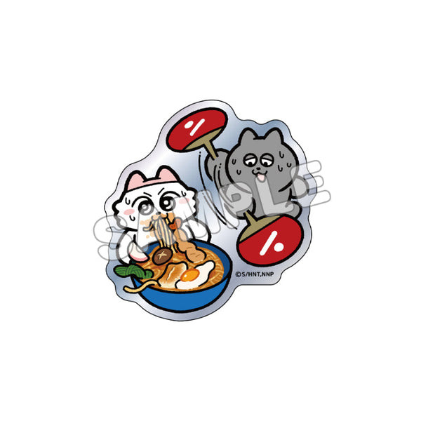 『ンめねこ』ホログラムダイカットステッカー なべ焼き風うどん